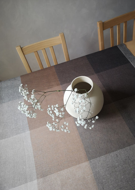 Linen tablecloth - CHOCOLATE