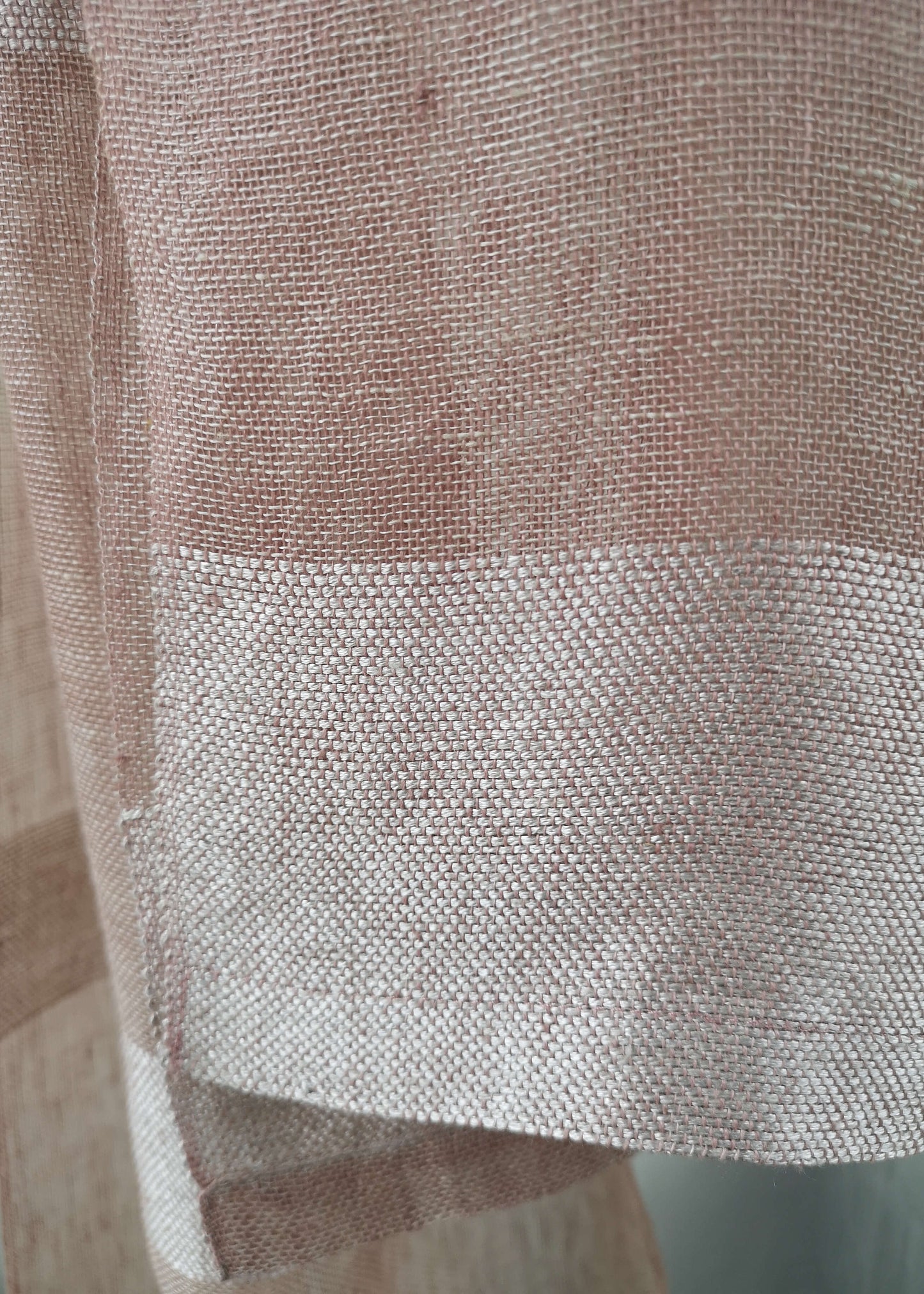 Linen and silk mix scarf OPERA - narrow OLD ROSE