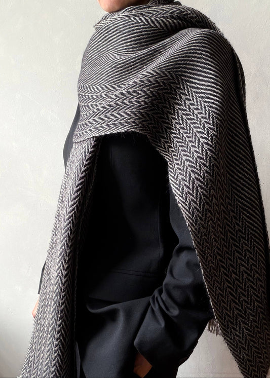 Herringbone linen & alpaca scarf BRUSSELS