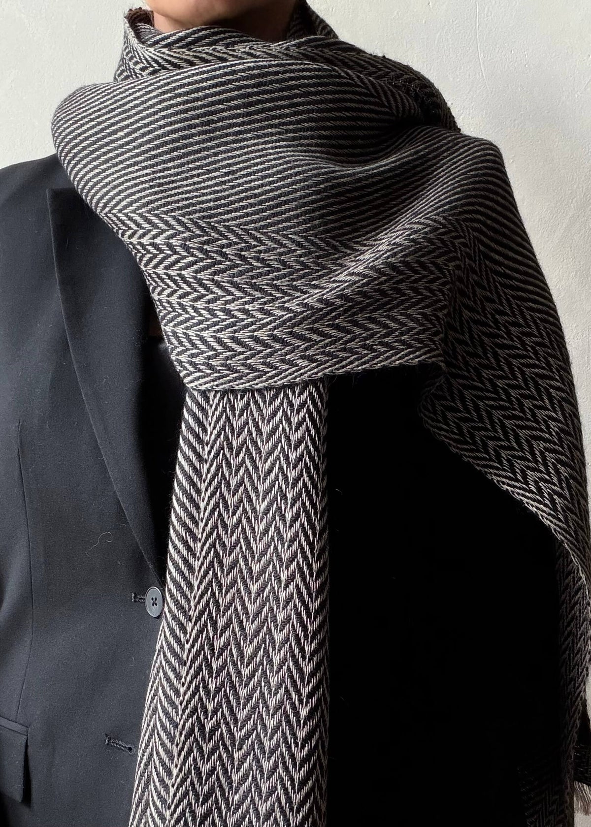 Herringbone linen & alpaca scarf BRUSSELS