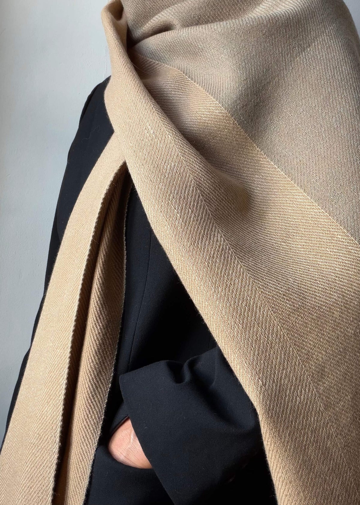 Reversible linen & merino scarf EARTH