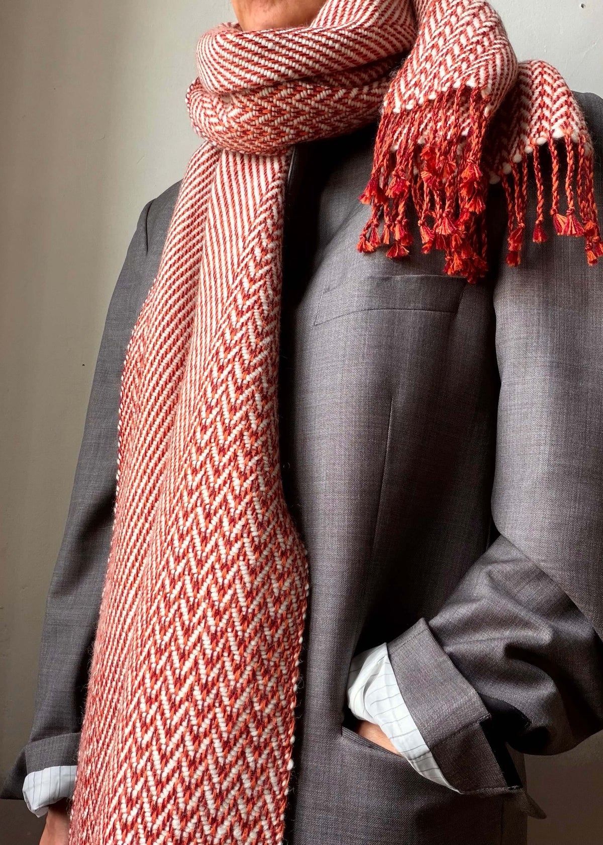 Herringbone merino scarf BRUSSELS