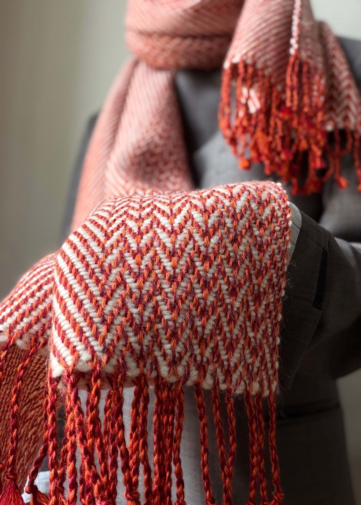 Herringbone merino scarf BRUSSELS