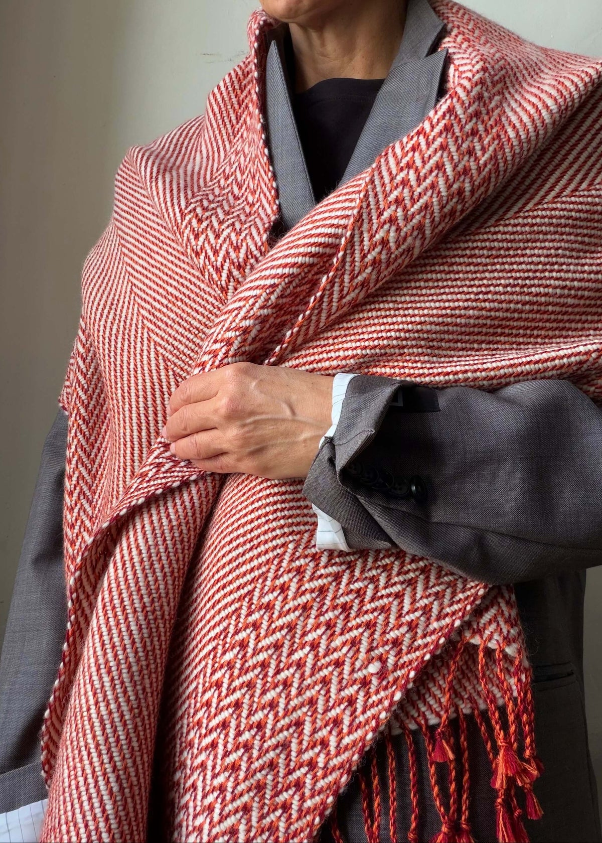 Herringbone merino scarf BRUSSELS