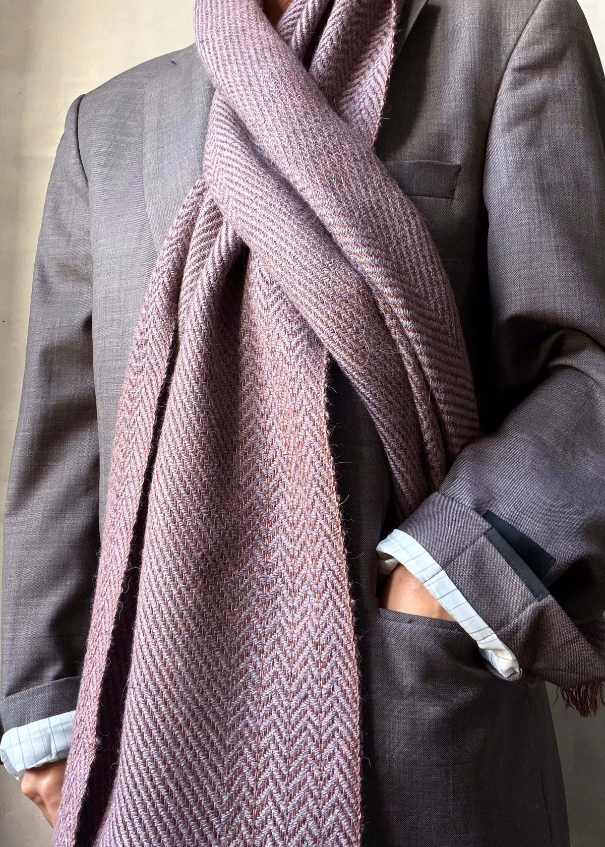 Herringbone linen & alpaca scarf BRUSSELS