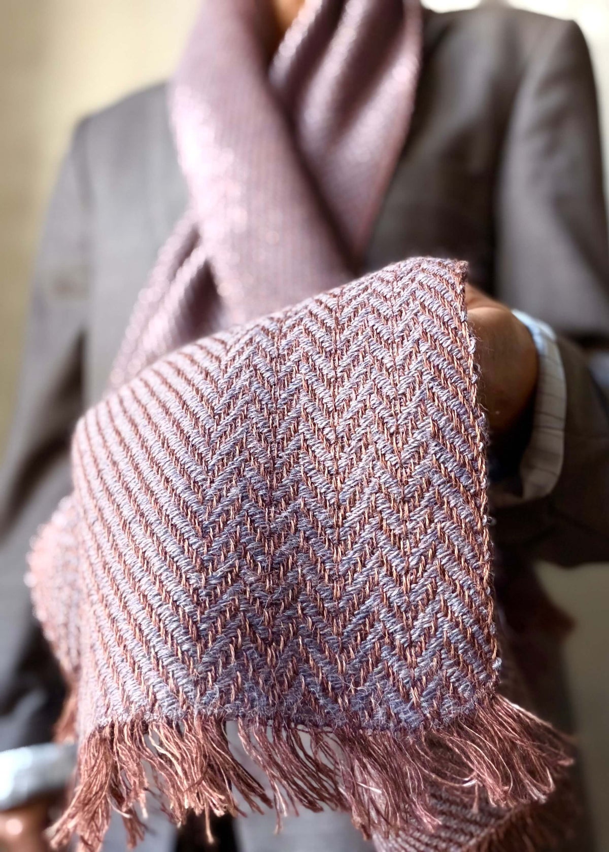 Herringbone linen & alpaca scarf BRUSSELS