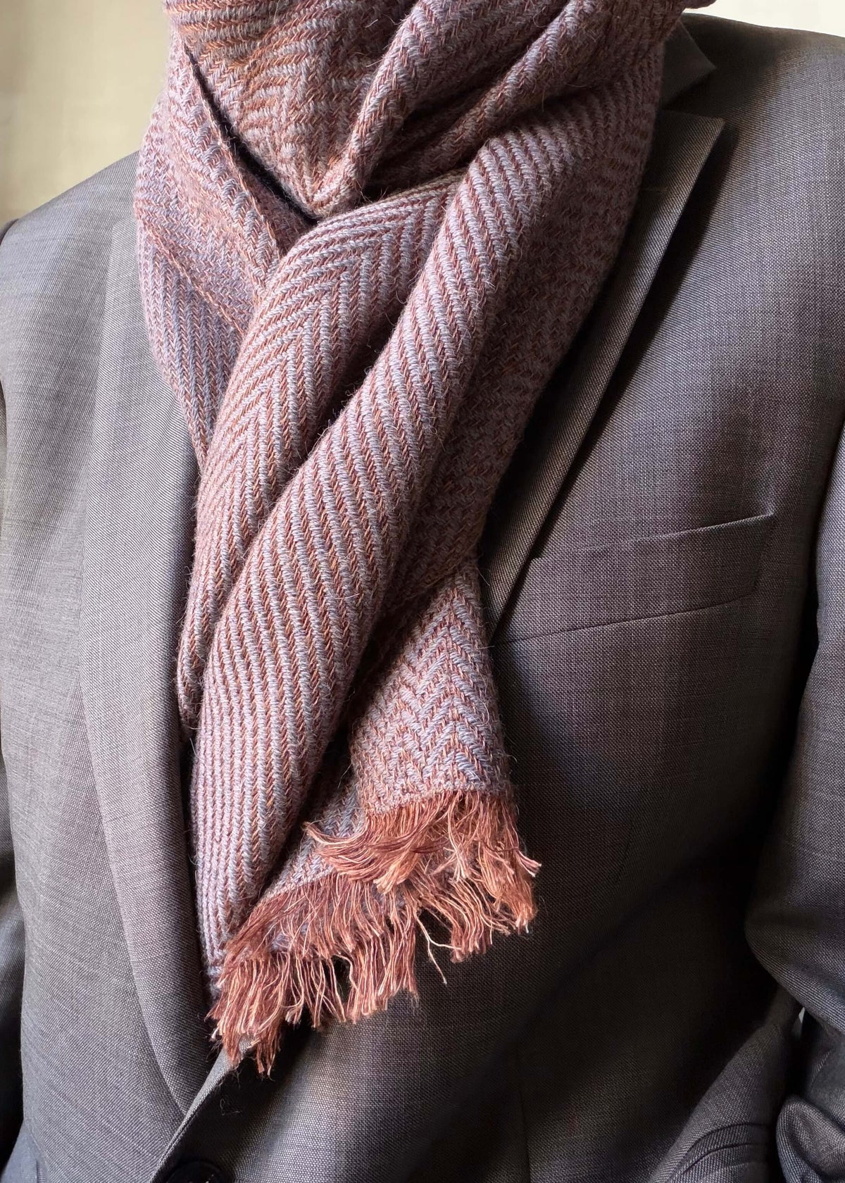 Herringbone linen & alpaca scarf BRUSSELS