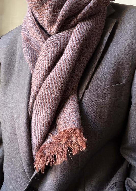 Herringbone linen & alpaca scarf BRUSSELS