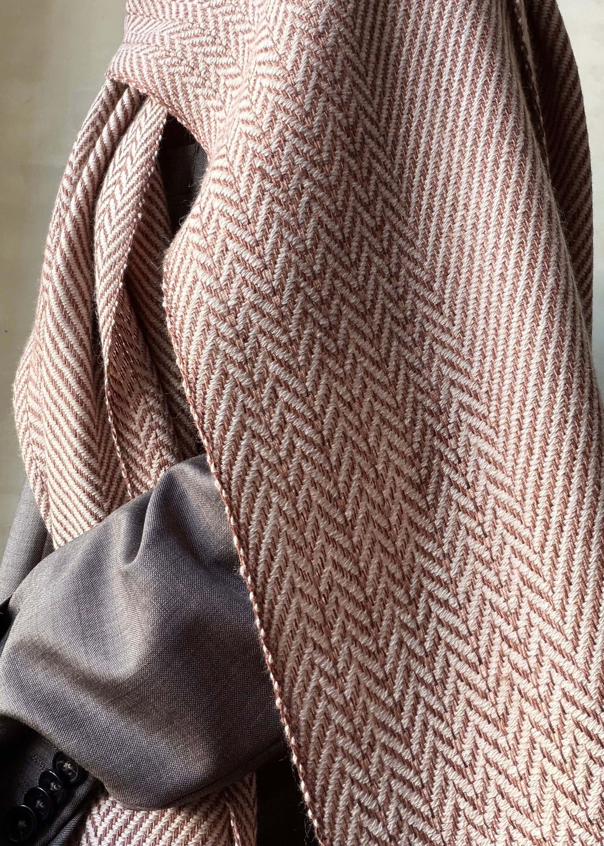 Herringbone linen & merino scarf BRUSSELS