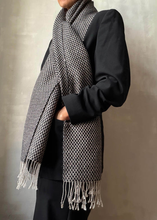 Linen & alpaca scarf RAXTI - black