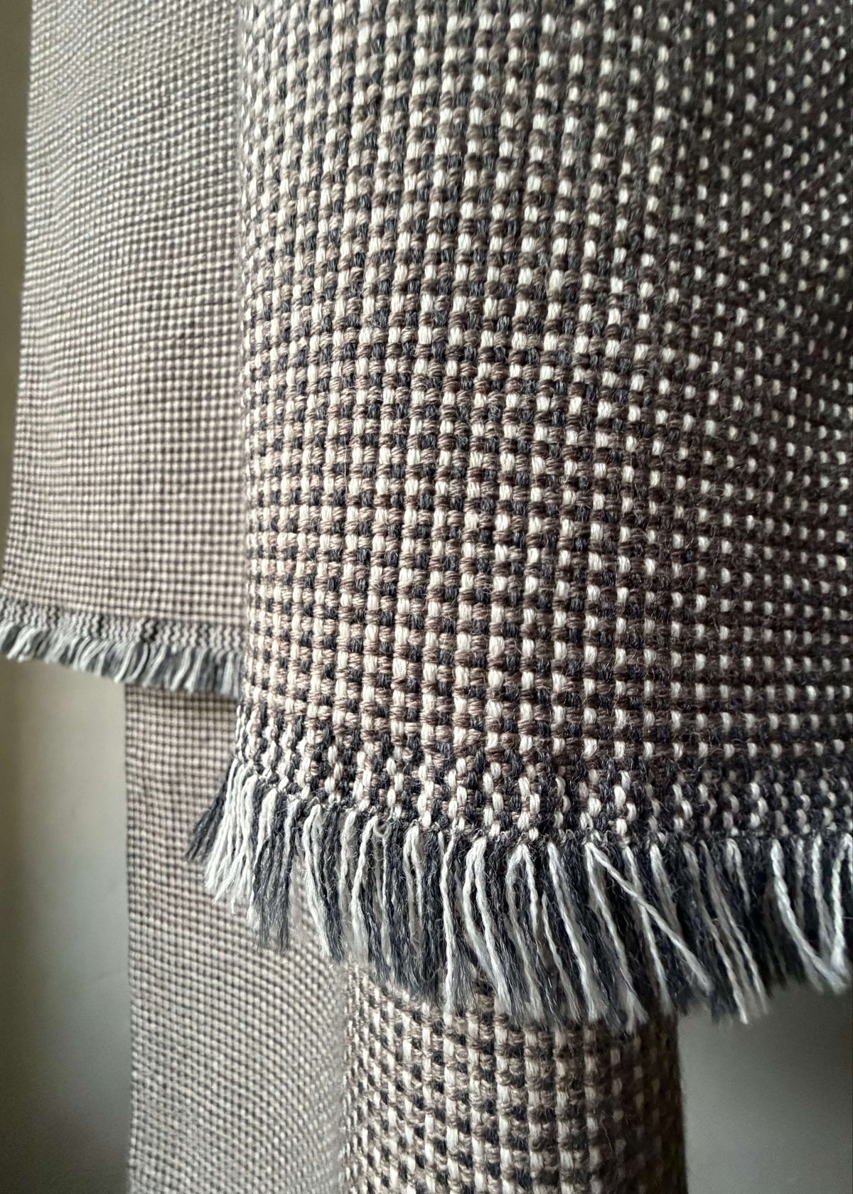 Pure merino scarf MATRIX - grey & beige