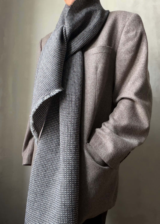 Pure merino scarf MATRIX - black & white