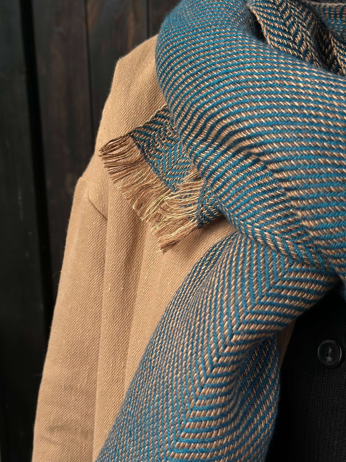 Herringbone pure linen scarf BRUSSELS