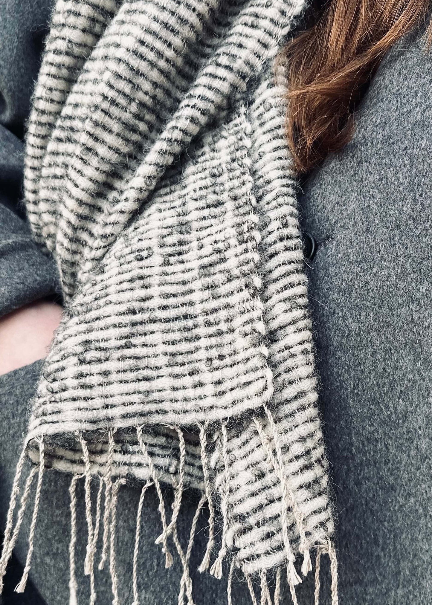 Alpaca & linen mix scarf - striped
