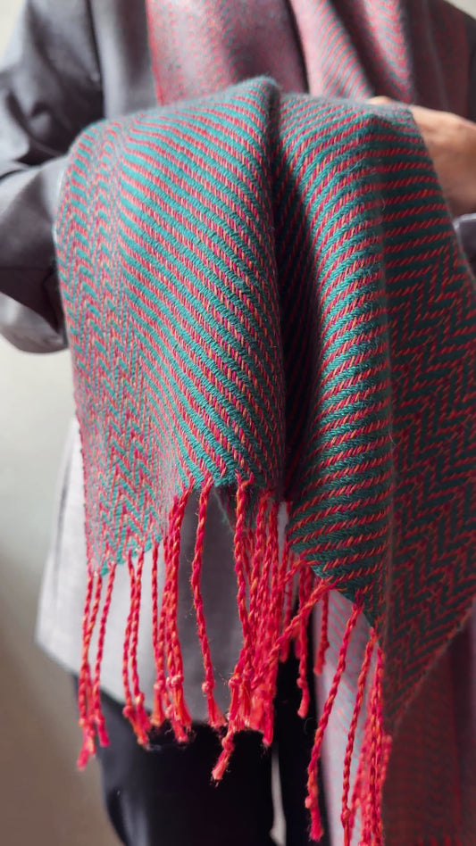 Herringbone linen & merino scarf BRUSSELS